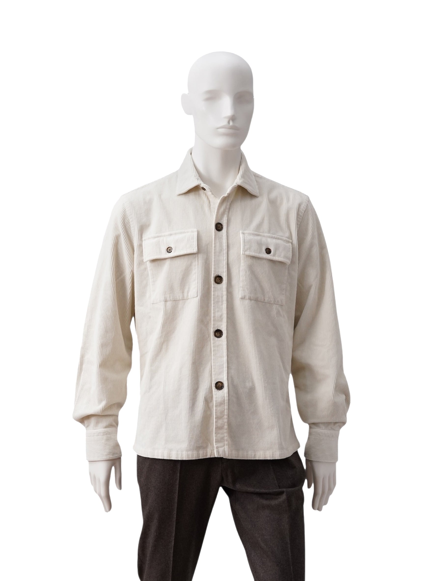 Cremefarbenes Cord-Overshirt